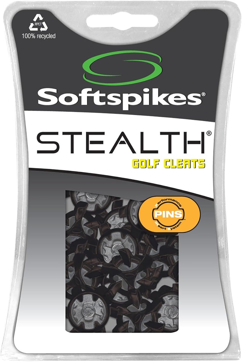 SOFTSPIKES Unisex Adult Black Stealth Golf Cleats, Black/Silver, Clamshell US - Image 4